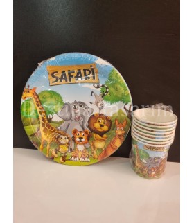 hayvan resimli tabak ve bardak